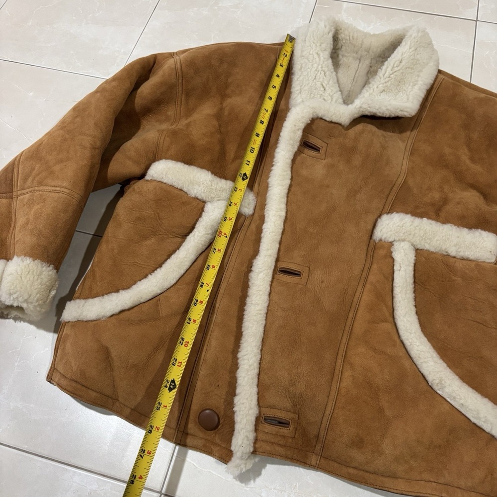 Sandro Paris Fur Leather Brown Winter Coat Lamb BRAND NEW FLAWED Shearling - Picture 13 of 16